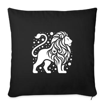Proud lion with wild mane - Sofa pillowcase 17,3'' x 17,3'' (45 x 45 cm) - black - Front