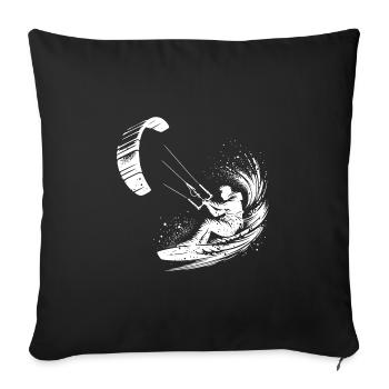 Kite Surfer Splash Water Splash with Kite - Sofa pillowcase 17,3'' x 17,3'' (45 x 45 cm) - black - Front