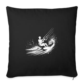 Surfing in the sky - Splash Kite Surfing Equipment - Sofa pillowcase 17,3'' x 17,3'' (45 x 45 cm) - black - Front