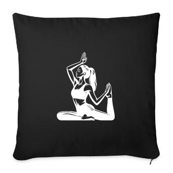Yoga Woman at Recharge Your Batteries Find Balance - Sofa pillowcase 17,3'' x 17,3'' (45 x 45 cm) - black - Front