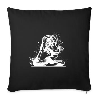 Étudiant en yoga en exercice de concentration profonde - Housse de coussin décorative 45 x 45 cm - noir - Devant