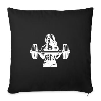 Musculation pour femmes - Feel Iron and Strength - Housse de coussin décorative 45 x 45 cm - noir - Devant