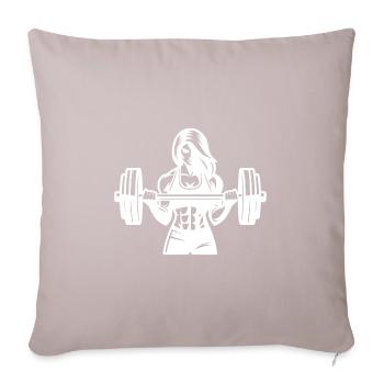 Strength Training for Women - Feel Iron and Strength - Sofa pillowcase 17,3'' x 17,3'' (45 x 45 cm) - light taupe - Front