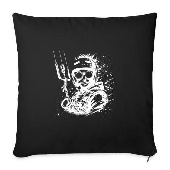 Cool kite surfer man wind surfing in the sky - Sofa pillowcase 17,3'' x 17,3'' (45 x 45 cm) - black - Front
