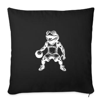 Funny Basketball Training Competition Frog - Sofa pillowcase 17,3'' x 17,3'' (45 x 45 cm) - black - Front