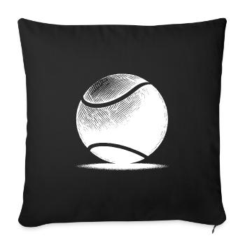 Balle de tennis pour entraîneurs et joueurs de tennis - Housse de coussin décorative 45 x 45 cm - noir - Devant