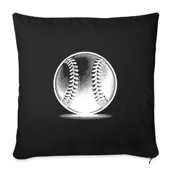 Baseball für Hobby Trainer Profi Spieler und Fans - Sofakissenbezug 45 x 45 cm - Schwarz - Vorne