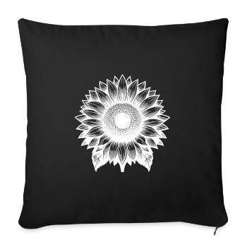 Large Blooming Sunflower - Sofa pillowcase 17,3'' x 17,3'' (45 x 45 cm) - black - Front