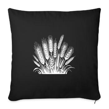 Cereals: wheat and rye, ears of corn - Sofa pillowcase 17,3'' x 17,3'' (45 x 45 cm) - black - Front