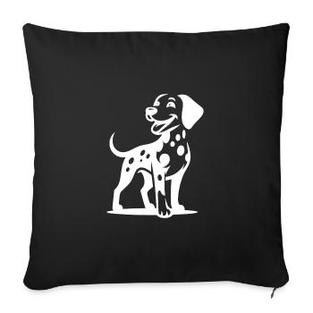 Chien dalmatien mignon beau portrait de chien - Housse de coussin décorative 45 x 45 cm - noir - Devant