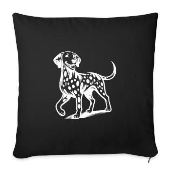 Four-legged Dog Spot Dalmatian Portrait - Sofa pillowcase 17,3'' x 17,3'' (45 x 45 cm) - black - Front