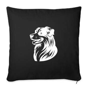 Chien de berger australien câlin Ami à quatre pattes - Housse de coussin décorative 45 x 45 cm - noir - Devant
