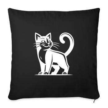 Domestic cat with funny smartass look - Sofa pillowcase 17,3'' x 17,3'' (45 x 45 cm) - black - Front