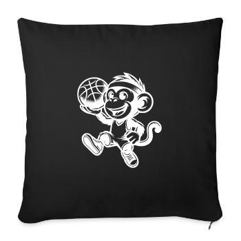 Little kids monkey with basketball - Sofa pillowcase 17,3'' x 17,3'' (45 x 45 cm) - black - Front