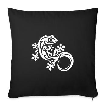 Gecko in Tribal Tattoo Style - Sofa pillowcase 17,3'' x 17,3'' (45 x 45 cm) - black - Front