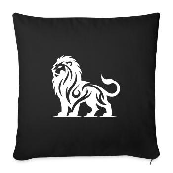 Tribal tattoo lion with wild mane - Sofa pillowcase 17,3'' x 17,3'' (45 x 45 cm) - black - Front