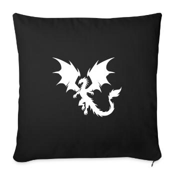 Dragon volant avec d’énormes ailes - Housse de coussin décorative 45 x 45 cm - noir - Devant
