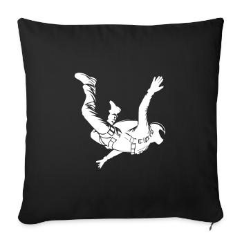 Profi Fallschirmspringer Fallschirmjäger Sprung - Sofakissenbezug 45 x 45 cm - Schwarz - Vorne
