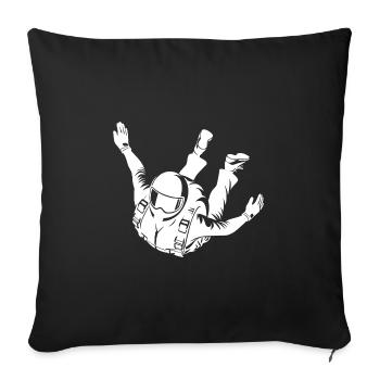Phase de vol parachute entraînement saut en parachute - Housse de coussin décorative 45 x 45 cm - noir - Devant