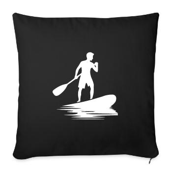 Stand Up Paddling and Board Paddle Training - Sofa pillowcase 17,3'' x 17,3'' (45 x 45 cm) - black - Front