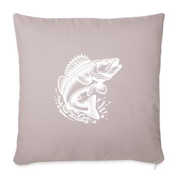 Jumping Zander Fish - Sofa pillowcase 17,3'' x 17,3'' (45 x 45 cm) - light taupe - Front