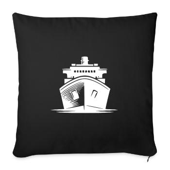 Model Ship Boat Builder Freighter - Sofa pillowcase 17,3'' x 17,3'' (45 x 45 cm) - black - Front