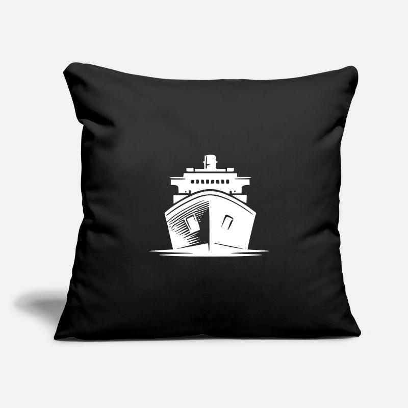 Maquette de bateau constructeur de bateaux cargo Housse de coussin décorative 45 x 45 cm