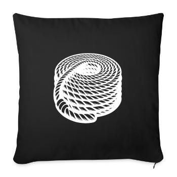 Braided Rope Rolled Maritime Rope Design - Sofa pillowcase 17,3'' x 17,3'' (45 x 45 cm) - black - Front