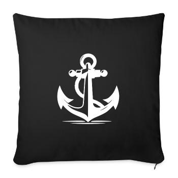 Vintage Old Anchor with Thick Rope Rope - Sofa pillowcase 17,3'' x 17,3'' (45 x 45 cm) - black - Front