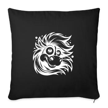 Funny horse with funny eyes - Sofa pillowcase 17,3'' x 17,3'' (45 x 45 cm) - black - Front