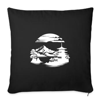 Japan Asian Landscape Meditation Design - Sofa pillowcase 17,3'' x 17,3'' (45 x 45 cm) - black - Front