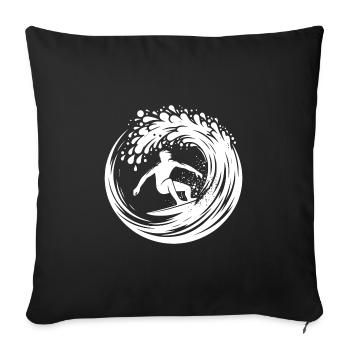Elegant surfer surfing in big wave - Sofa pillowcase 17,3'' x 17,3'' (45 x 45 cm) - black - Front