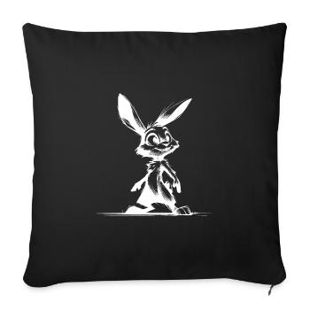 Cuddly bunny with big eyes and ears - Sofa pillowcase 17,3'' x 17,3'' (45 x 45 cm) - black - Front