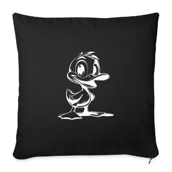 Waddle duck with big feet and beak - Sofa pillowcase 17,3'' x 17,3'' (45 x 45 cm) - black - Front