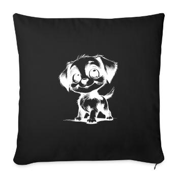 Little cute dog with big eyes - Sofa pillowcase 17,3'' x 17,3'' (45 x 45 cm) - black - Front