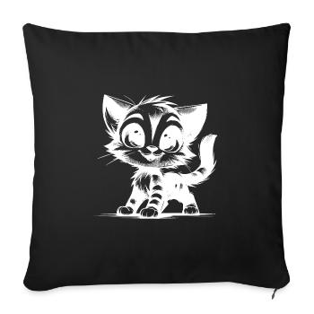 Câlin Cat House Tigre Bébé Dessin - Housse de coussin décorative 45 x 45 cm - noir - Devant