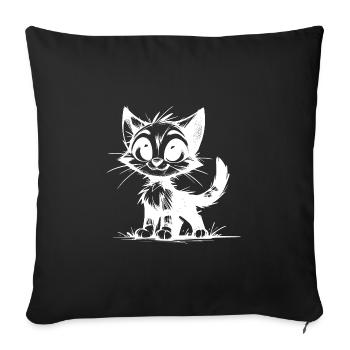 Cats Baby Pencil Drawing - Sofa pillowcase 17,3'' x 17,3'' (45 x 45 cm) - black - Front