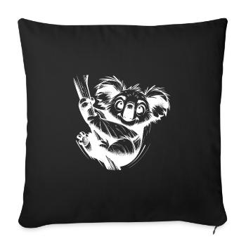 Naughty Kids Tree Koala Pencil Drawing - Sofa pillowcase 17,3'' x 17,3'' (45 x 45 cm) - black - Front