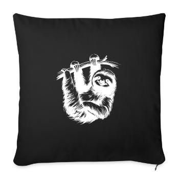 Hanging out with yoga sloth pencil drawing - Sofa pillowcase 17,3'' x 17,3'' (45 x 45 cm) - black - Front
