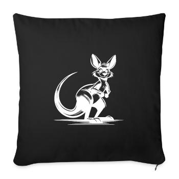 Australian smiling kangaroo - Sofa pillowcase 17,3'' x 17,3'' (45 x 45 cm) - black - Front