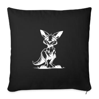 Little Kids Kangaroo Baby Drawing Sketch - Sofa pillowcase 17,3'' x 17,3'' (45 x 45 cm) - black - Front