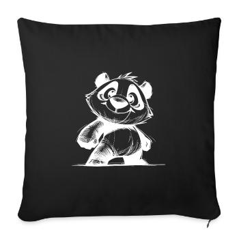 Croquis pour enfants Panda Baby Pencil Drawing - Housse de coussin décorative 45 x 45 cm - noir - Devant