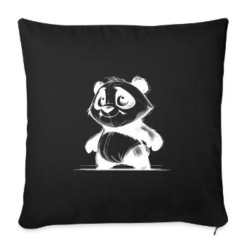 Cute Panda Baby Bear with Big Eyes Sketch - Sofa pillowcase 17,3'' x 17,3'' (45 x 45 cm) - black - Front