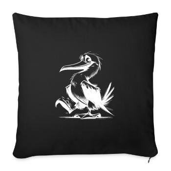 Drôle d’enfants Bluefoot Booby Dessin - Housse de coussin décorative 45 x 45 cm - noir - Devant
