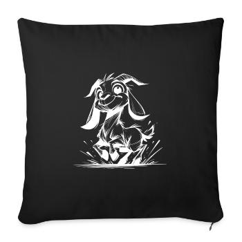 Petits enfants chèvre petite chèvre sautillante - Housse de coussin décorative 45 x 45 cm - noir - Devant