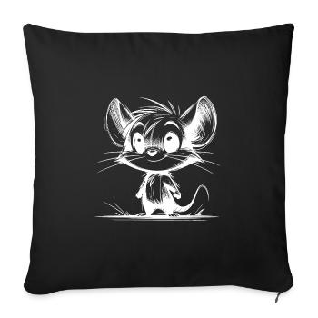 Cute Kids Baby Mouse - Sofa pillowcase 17,3'' x 17,3'' (45 x 45 cm) - black - Front