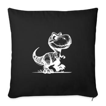 Small cute T-Rex Dino - Sofa pillowcase 17,3'' x 17,3'' (45 x 45 cm) - black - Front