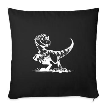 Little Raptor Kids Baby Dino Sketch - Sofa pillowcase 17,3'' x 17,3'' (45 x 45 cm) - black - Front