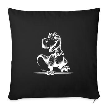 Funny Little T-Rex Dino Sketch - Sofa pillowcase 17,3'' x 17,3'' (45 x 45 cm) - black - Front