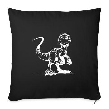 Grinning Raptor Naughty Kids Dino Fun Sketch - Sofa pillowcase 17,3'' x 17,3'' (45 x 45 cm) - black - Front